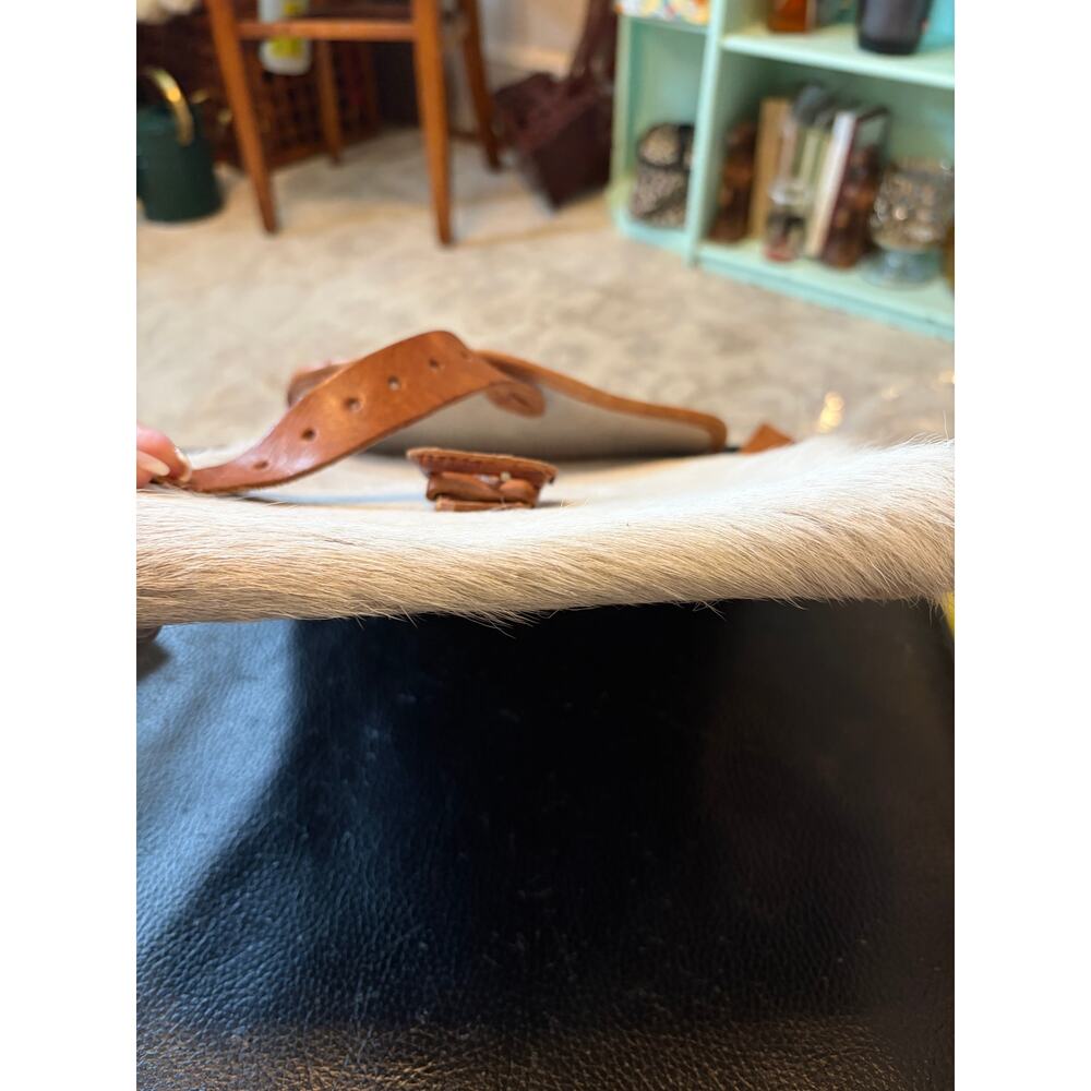 White Hair on Cowhide and Leather Crossbody Bag/Purse - Picture 9 of 14